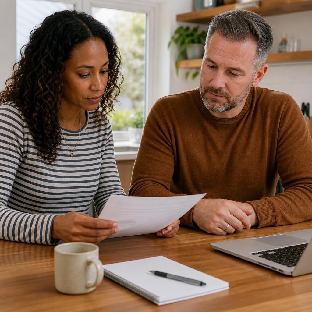 Parent and private foster carer reviewing a written payment agreement
