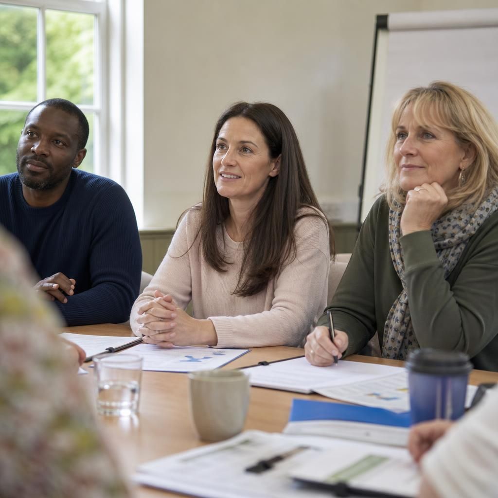 Foster carers taking part in a group training session
