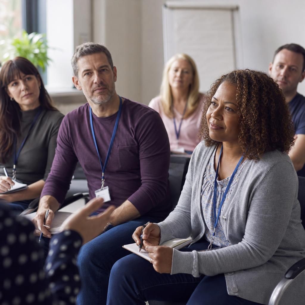 Foster carer applicants taking part in a group training session