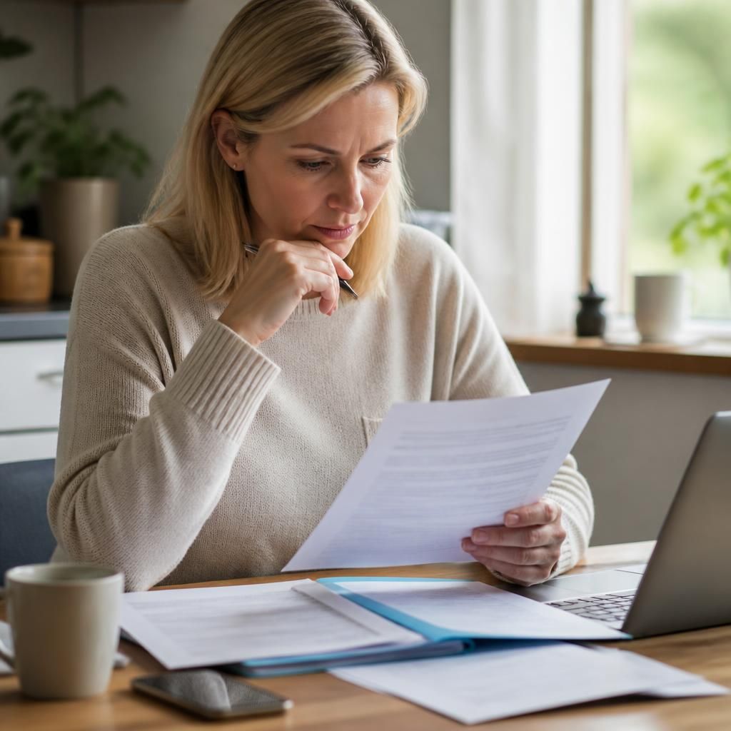 Person reviewing a fostering service complaints policy on paper