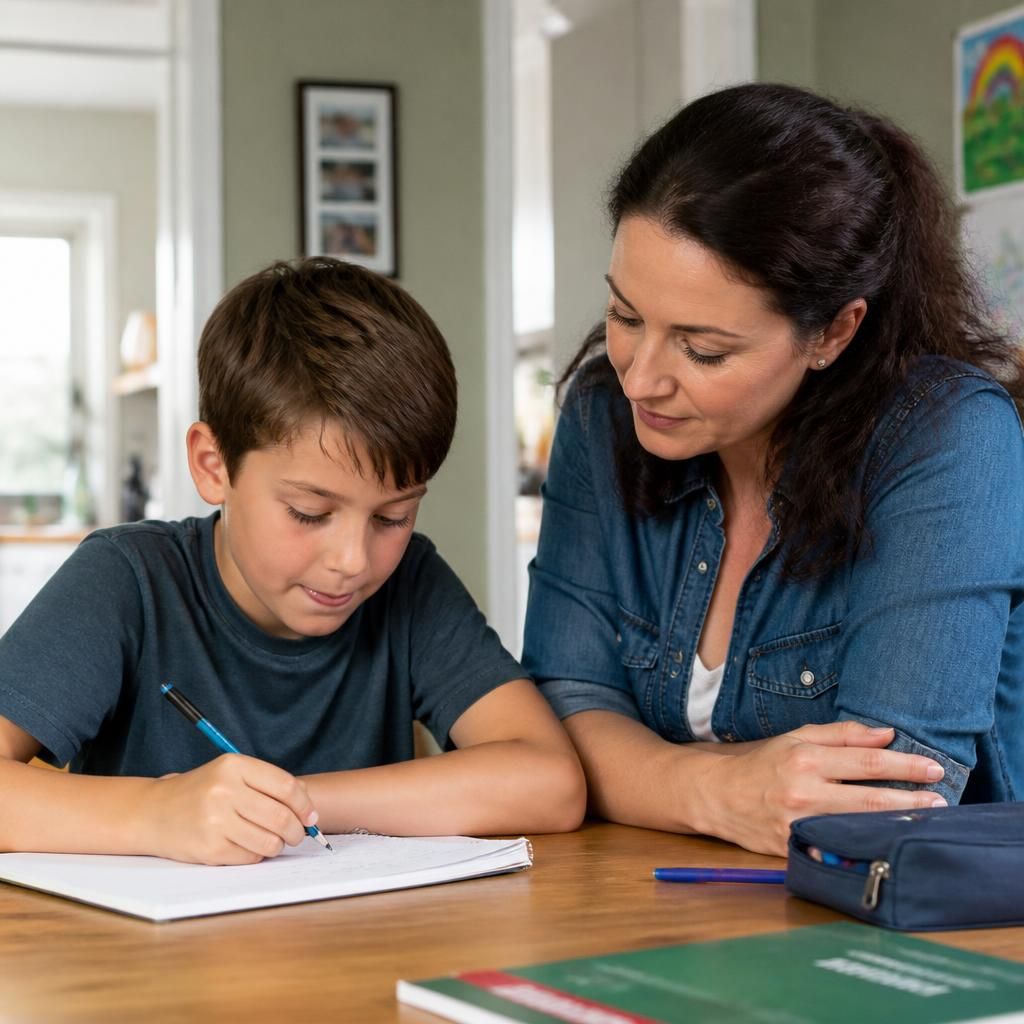 Respite carer helping a child with an everyday activity