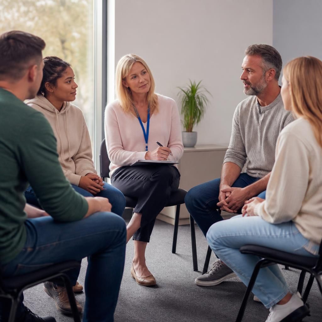 Foster applicants and household members taking part in a group training discussion