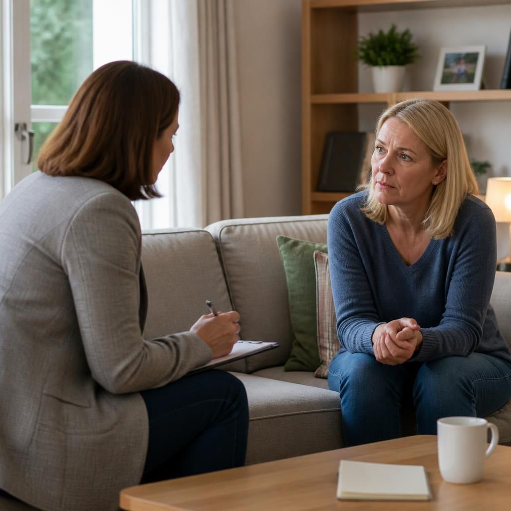 Foster carer discussing an emergency placement with a social worker