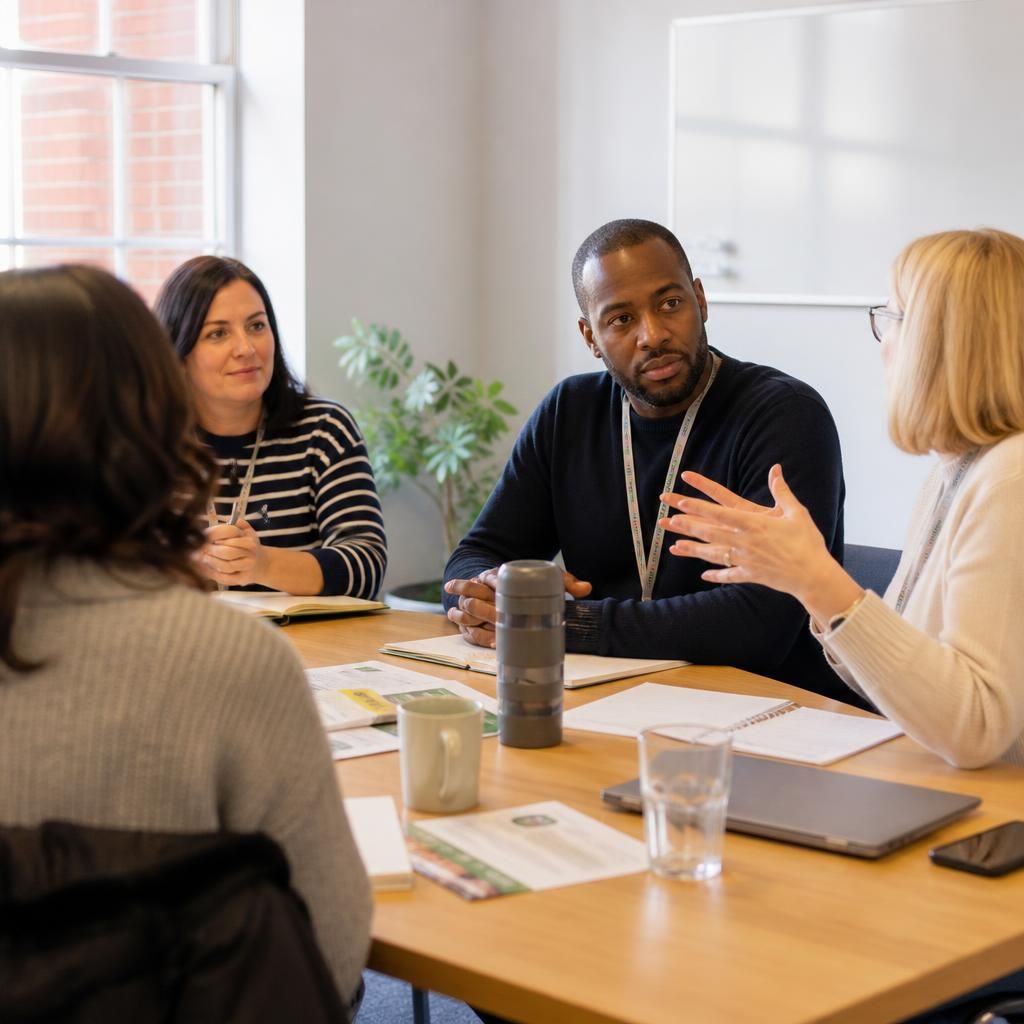 Foster carers taking part in a group training discussion
