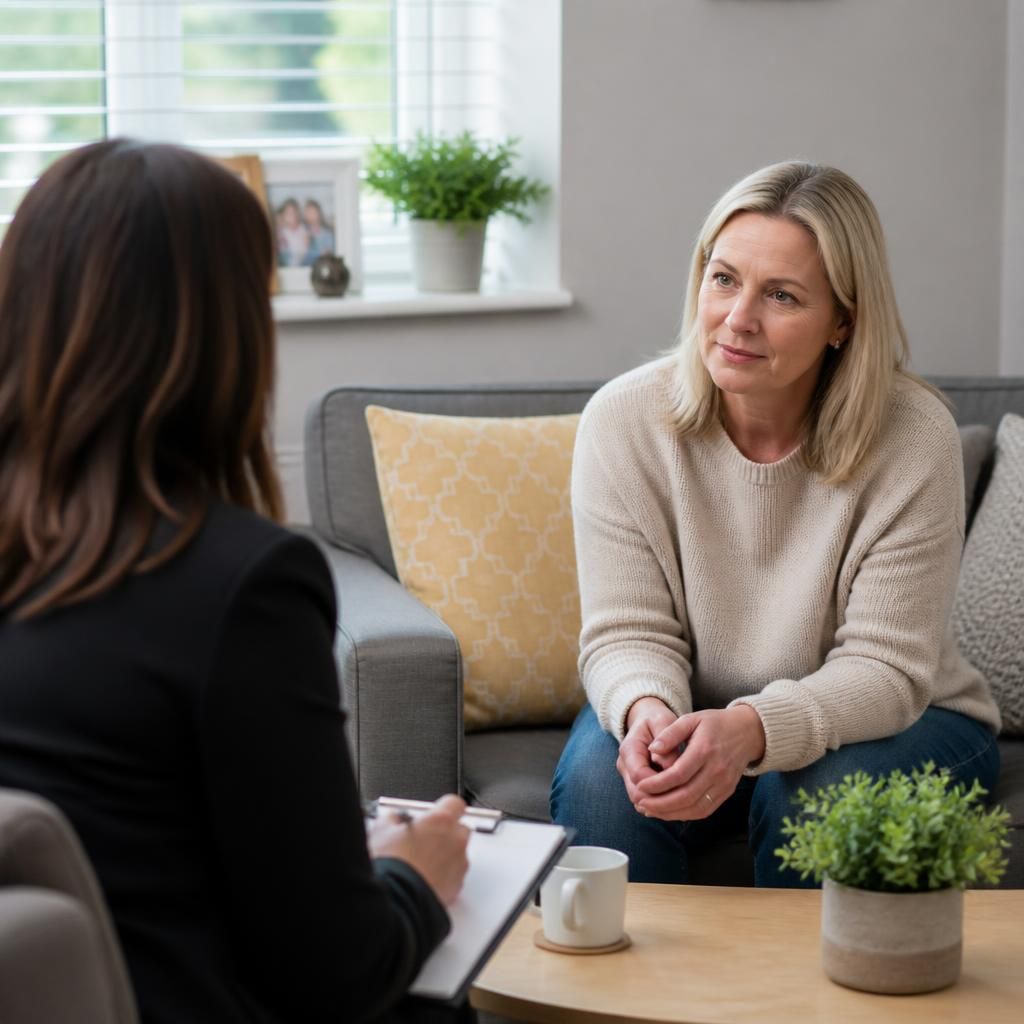 Prospective foster carer discussing fostering with a social worker
