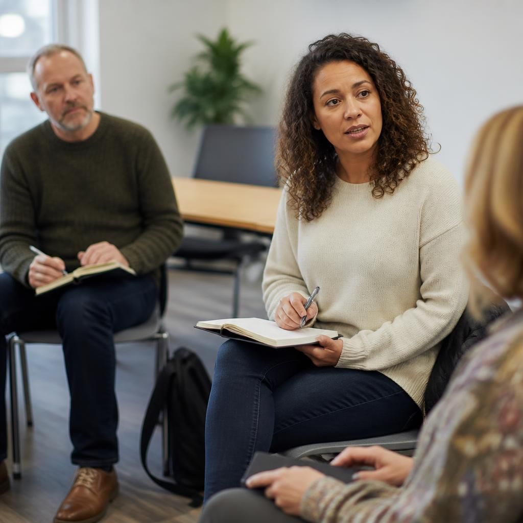 Foster carer taking part in a group training discussion
