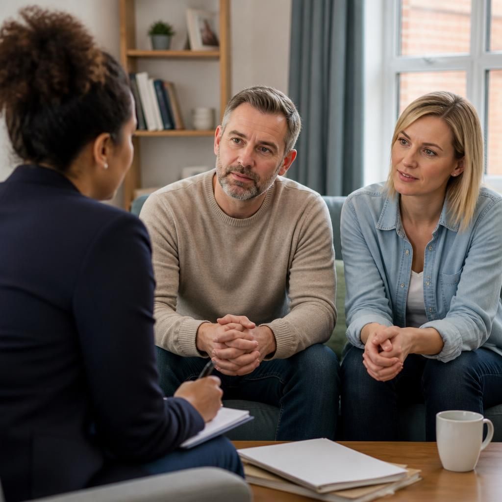 Foster carer discussing a child’s placement needs with a social worker