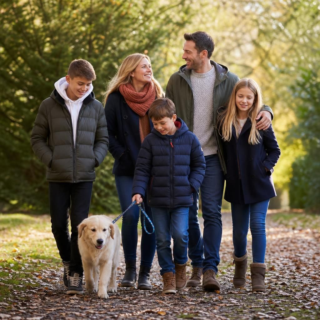 Foster family spending time together outdoors
