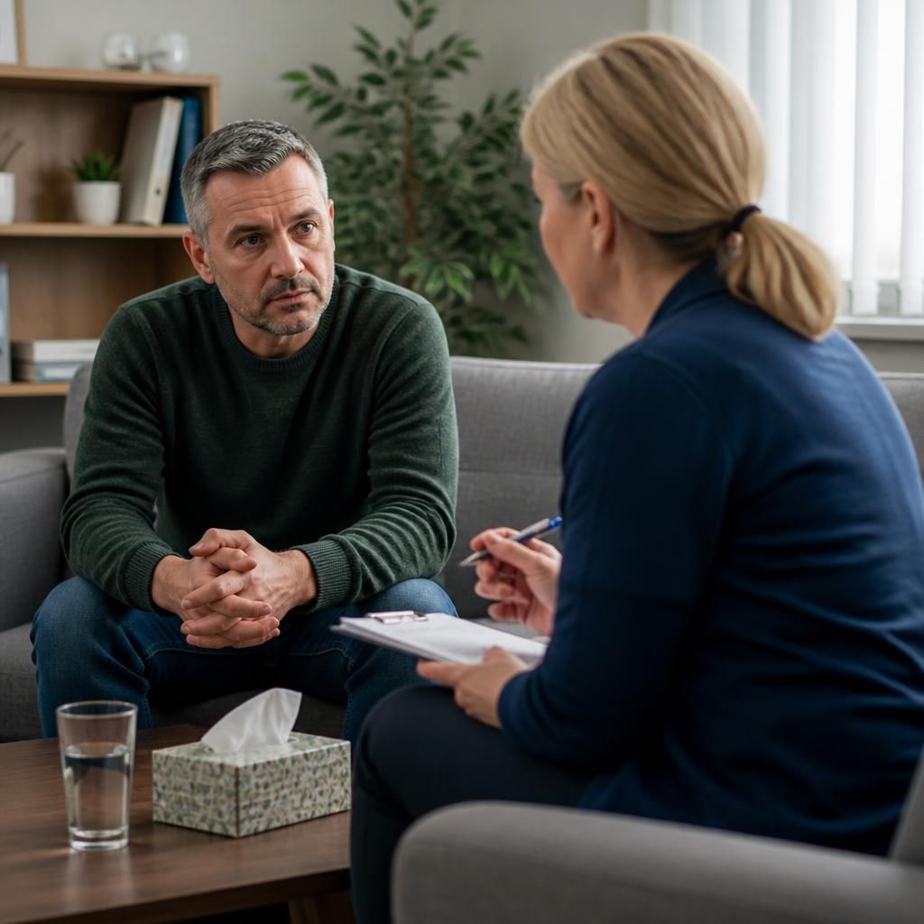 Foster carer meeting with a social worker to discuss safeguarding concerns