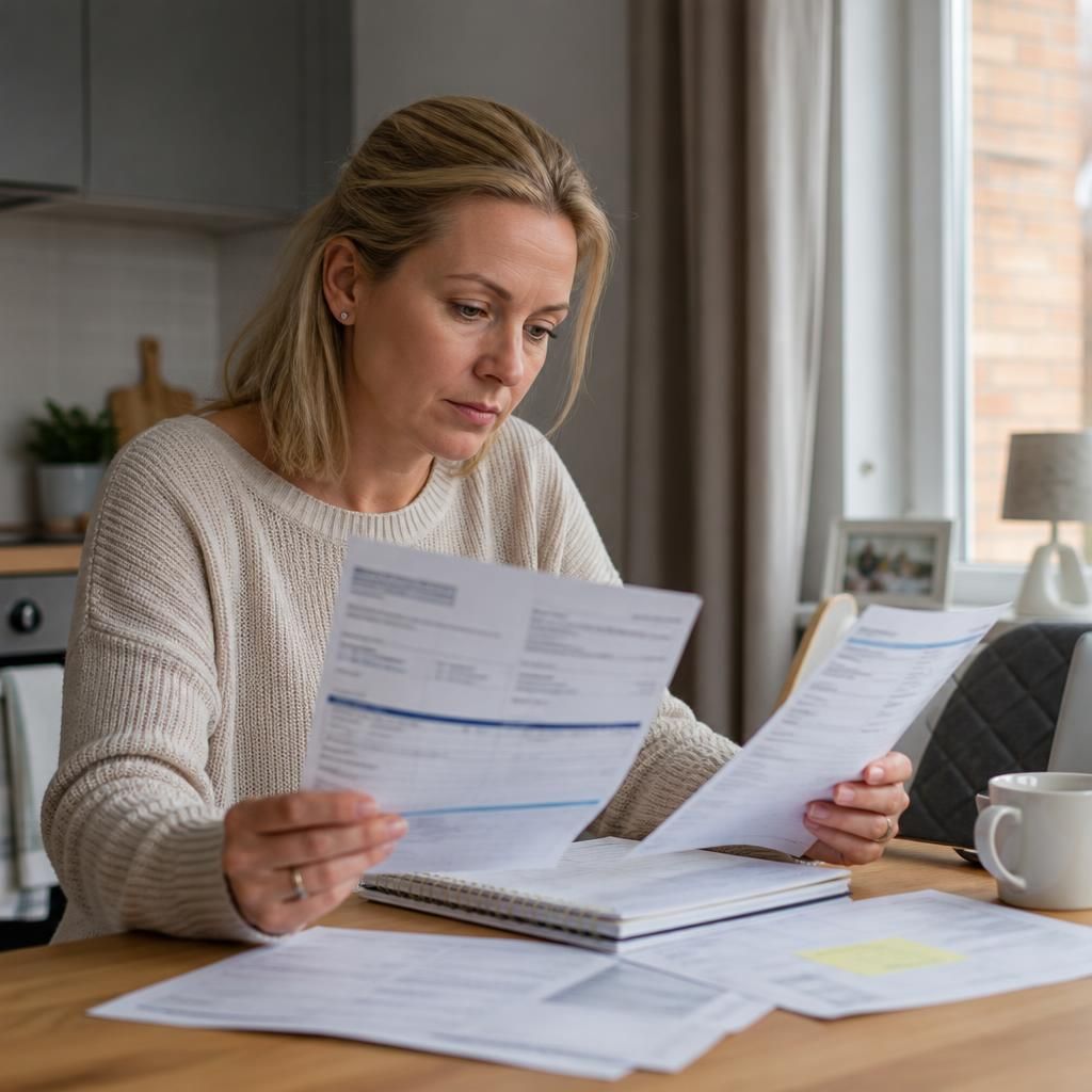 Foster carer reviewing a payment statement and allowance documents