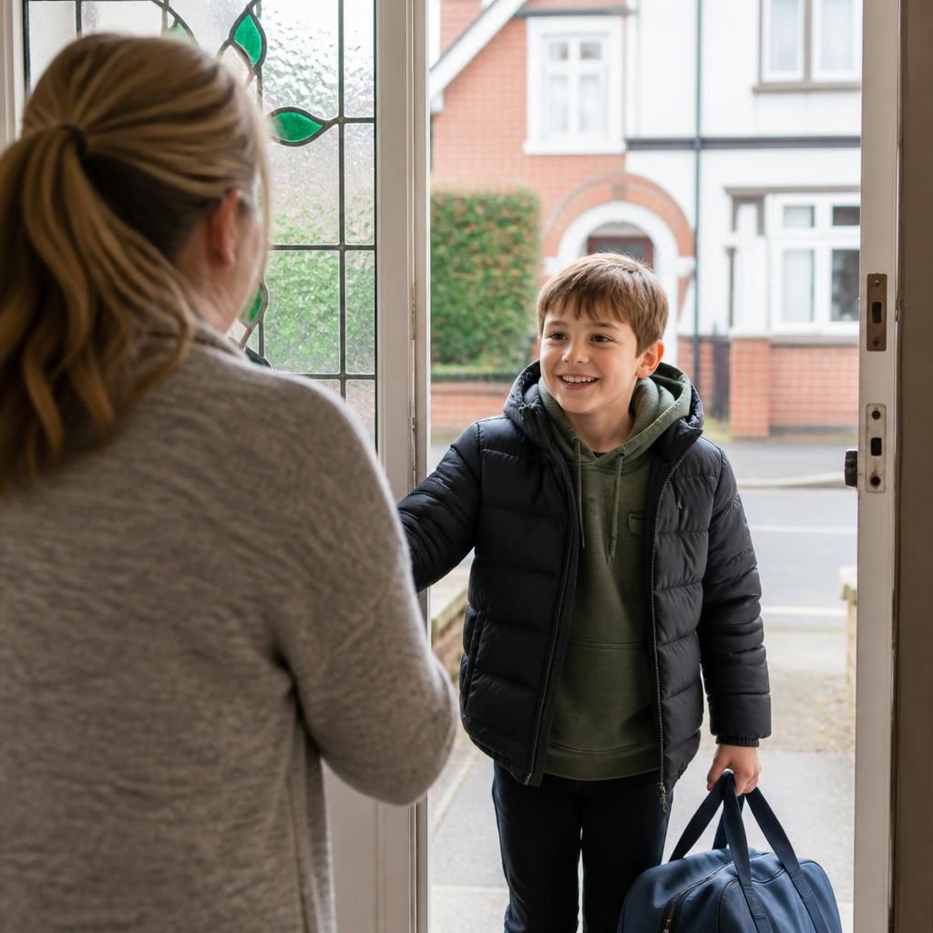 Foster carer welcoming a child for a planned short stay