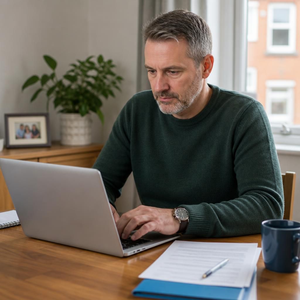 Foster carer completing a council tax discount application form online
