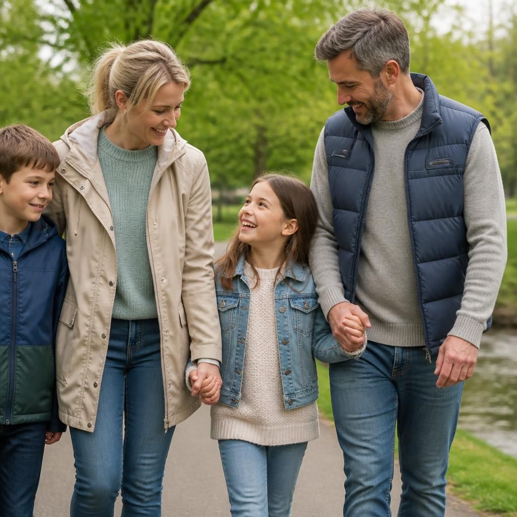Family spending time together outdoors in a local park