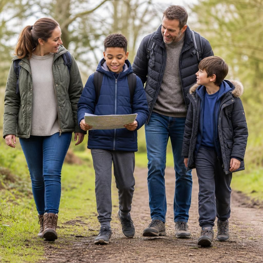 Foster family taking part in an outdoor activity