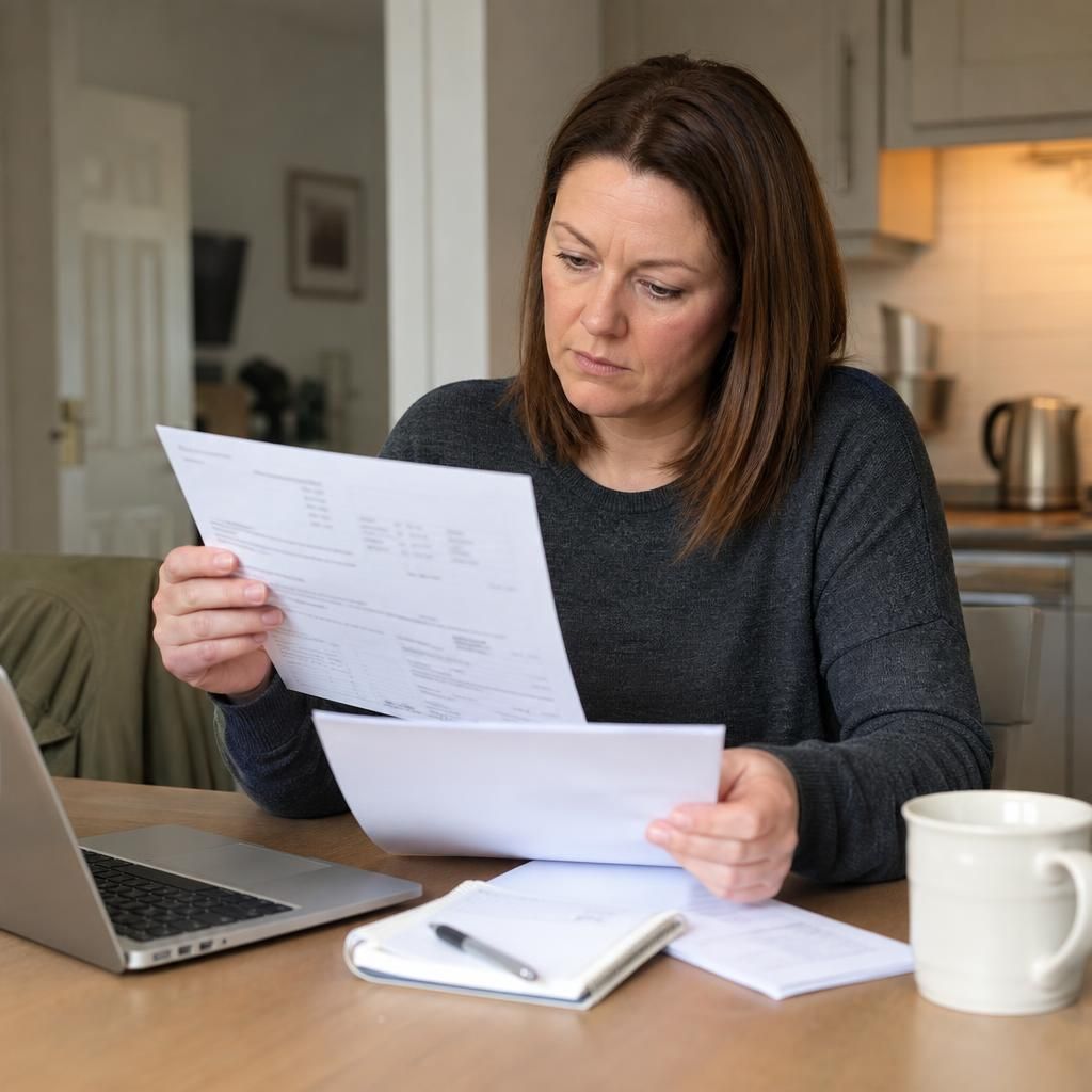 Foster carer reviewing a payment statement and placement details