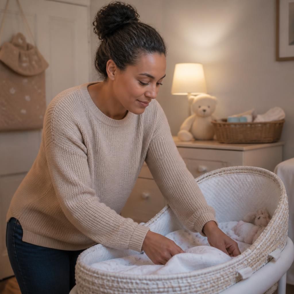Foster carer preparing a calm space for an infant