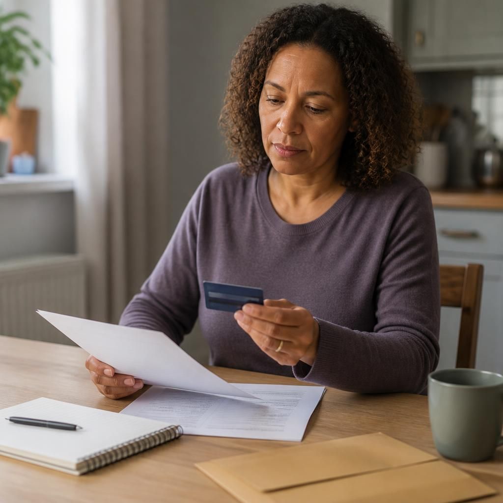 Person reviewing a foster carer discount card and approval documents