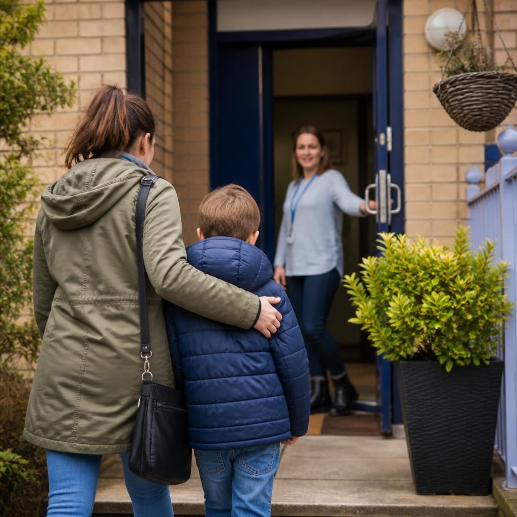 Foster carer accompanying a child to a family contact visit