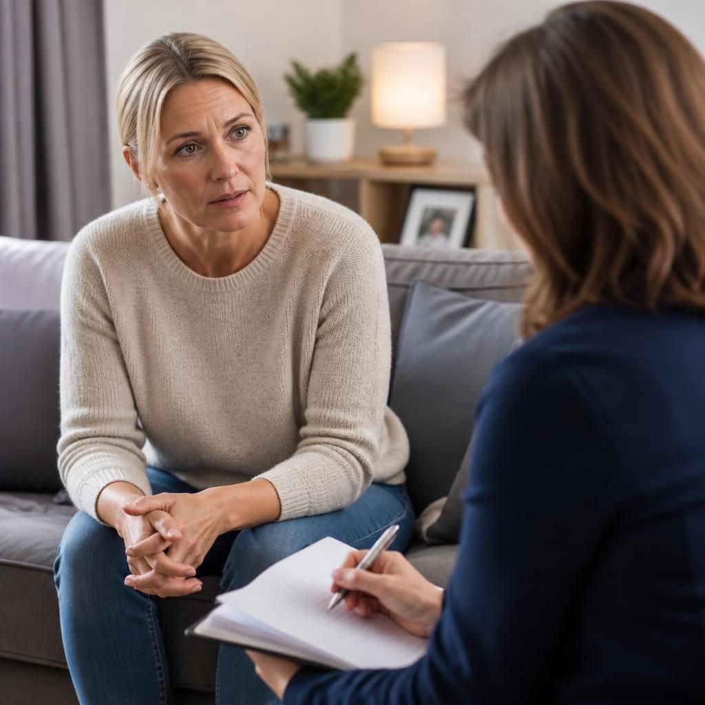 Foster carer speaking with a social worker during a placement review