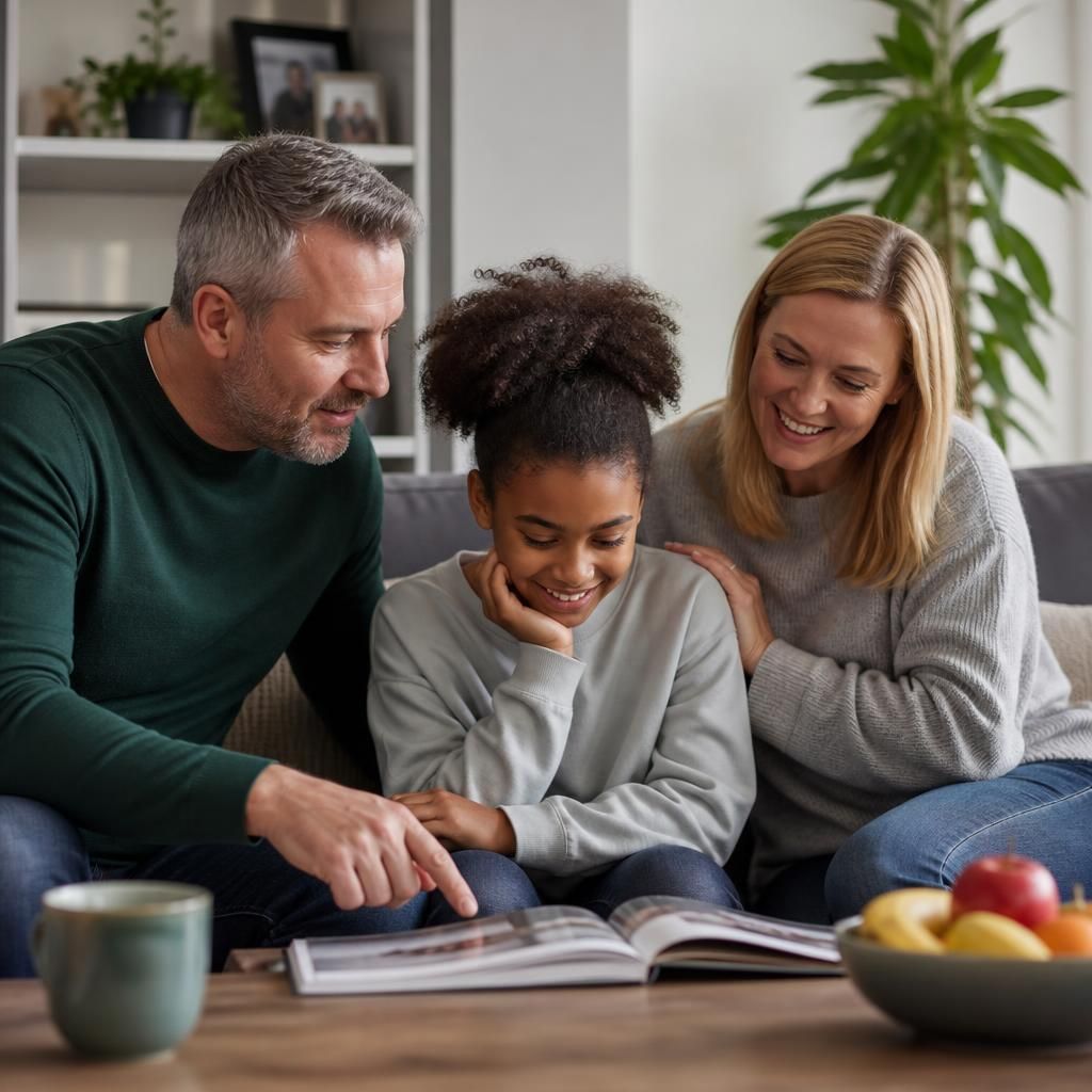 Foster family spending time together while supporting a child