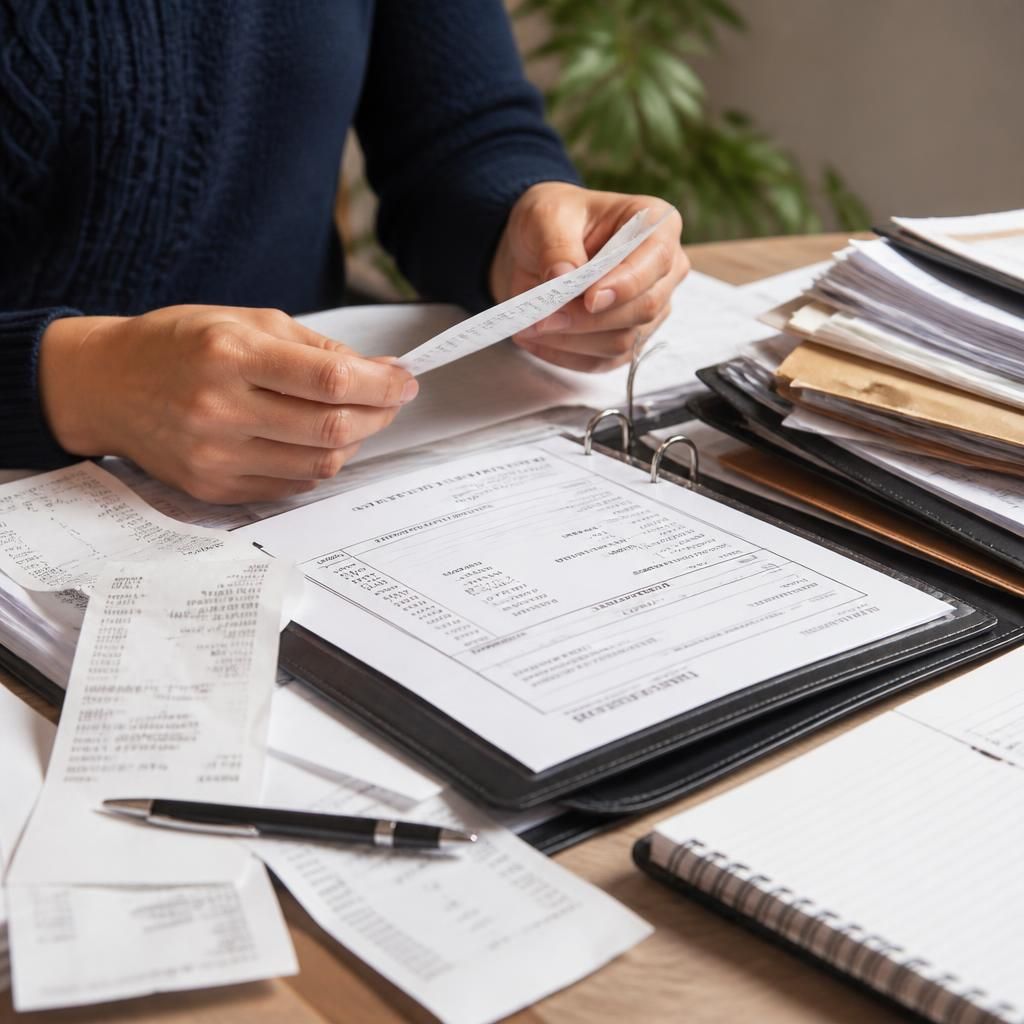 Receipts, invoices and supporting records arranged for a foster care funding application
