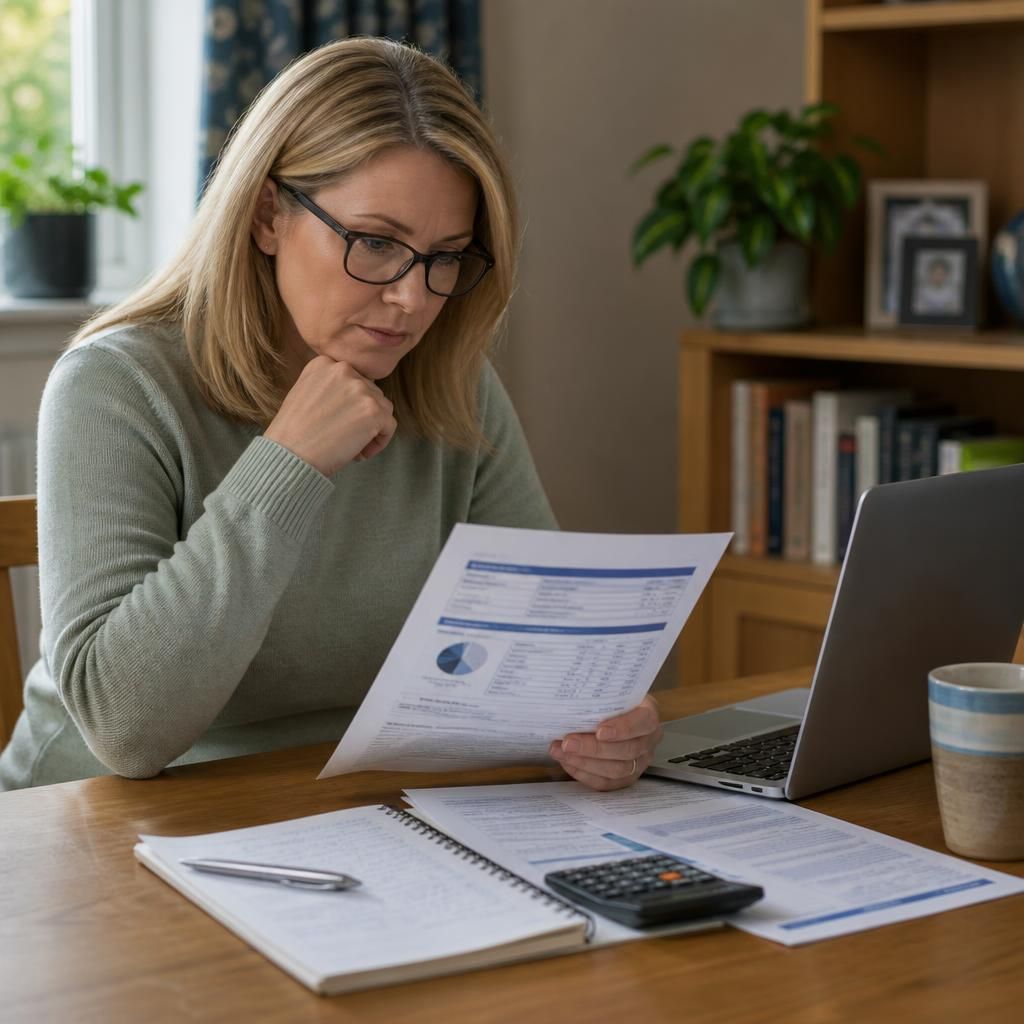 Foster carer reviewing a breakdown of fostering payments and allowances