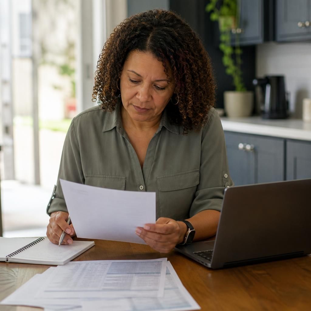 Foster carer reviewing a respite placement agreement and payment details
