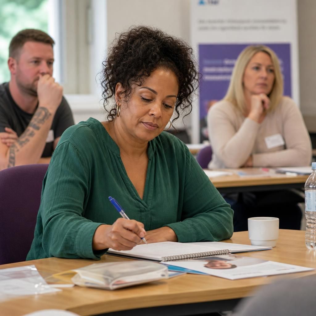 Foster carer taking part in fostering preparation training