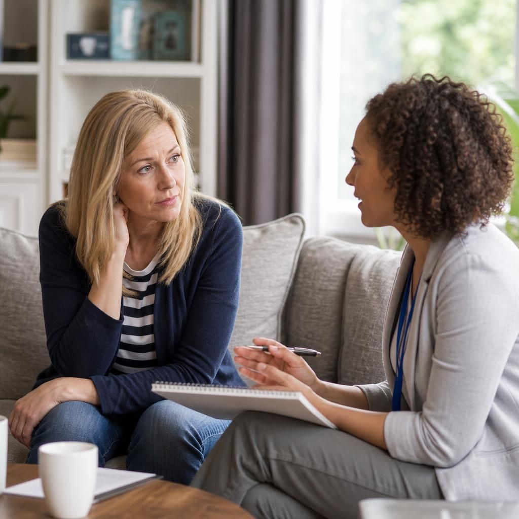 Foster carer discussing placement plans with a supervising social worker