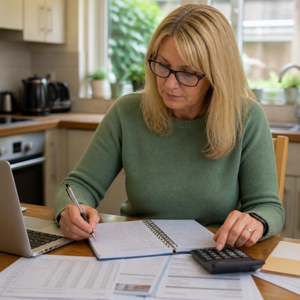 Foster carer adding pension contributions to a household budget