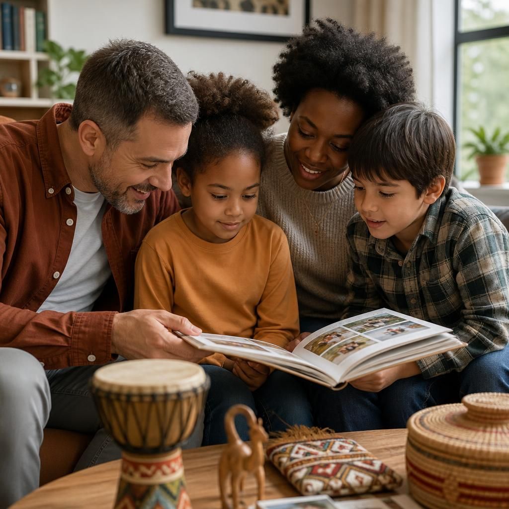 Family learning about different cultures and life experiences