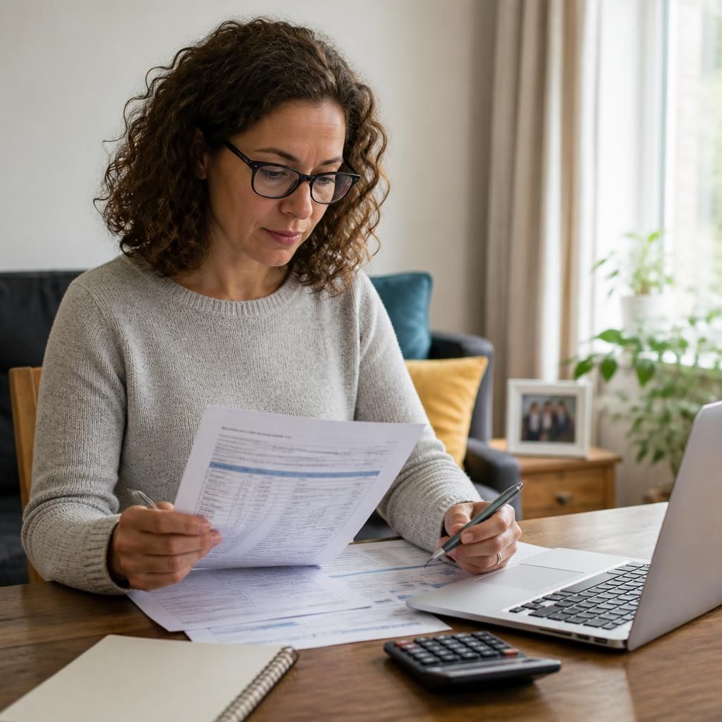 Foster carer reviewing a weekly payment breakdown and placement details