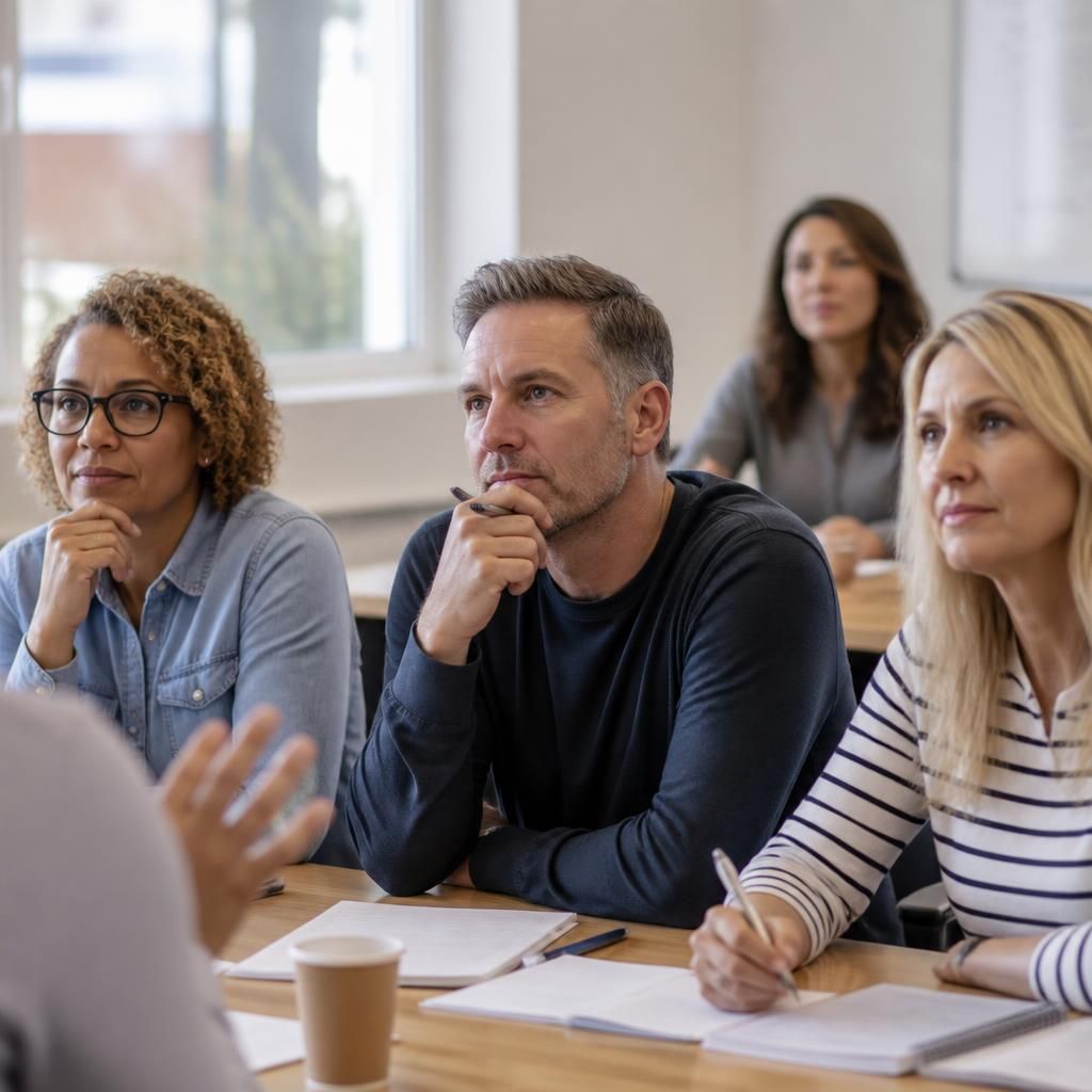Foster carers taking part in a pre-approval training session
