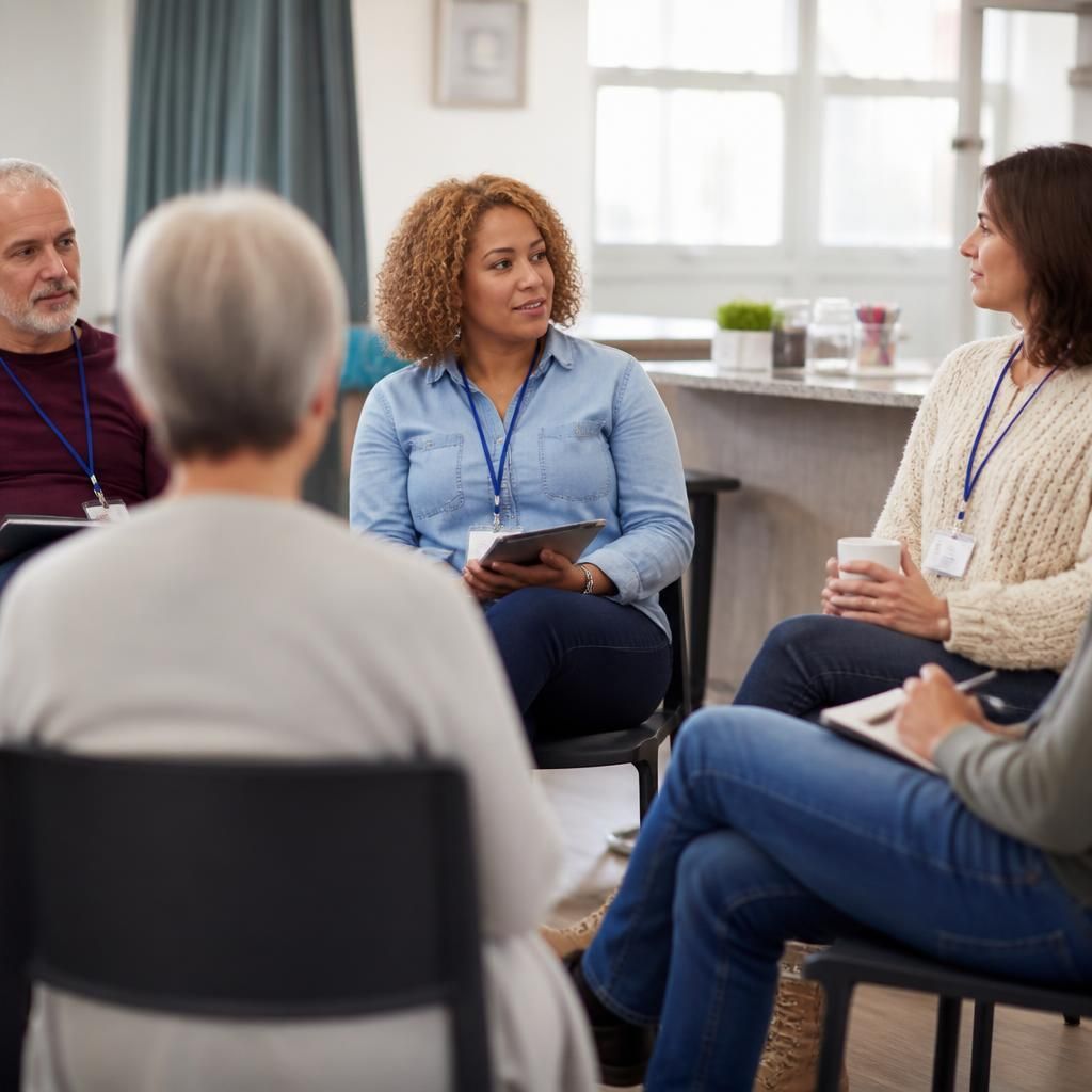 Prospective foster carers taking part in a group training session
