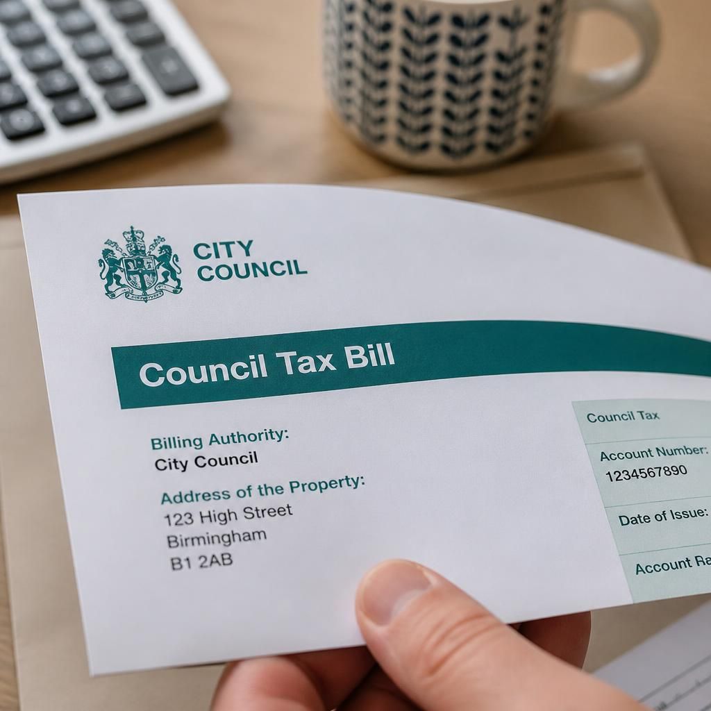 Council tax bill showing the billing authority’s name and property address