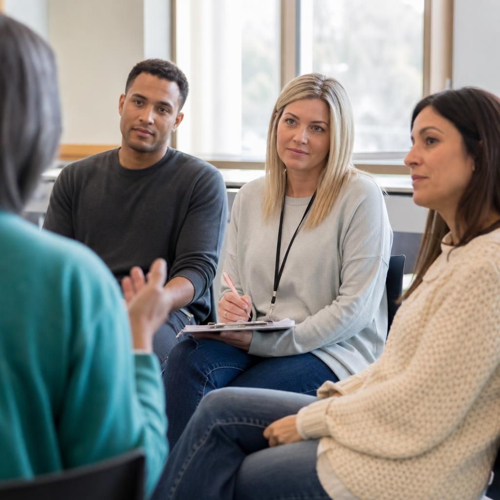 Prospective foster carers taking part in a group training session
