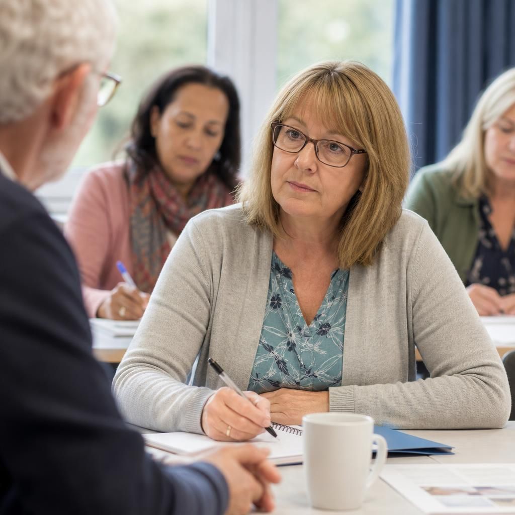 Kinship carer taking part in fostering training