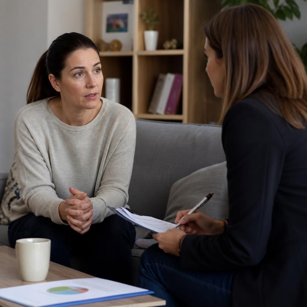 Foster carer discussing an emergency placement with a social worker