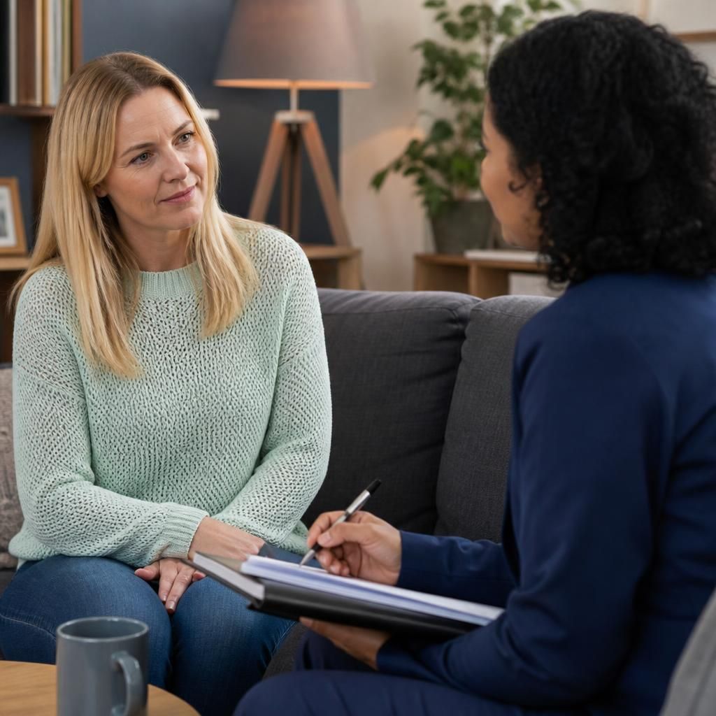 Foster carer discussing a respite placement with a social worker