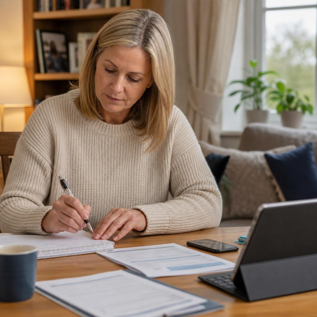 Foster carer recording observations about a child’s routines and wellbeing