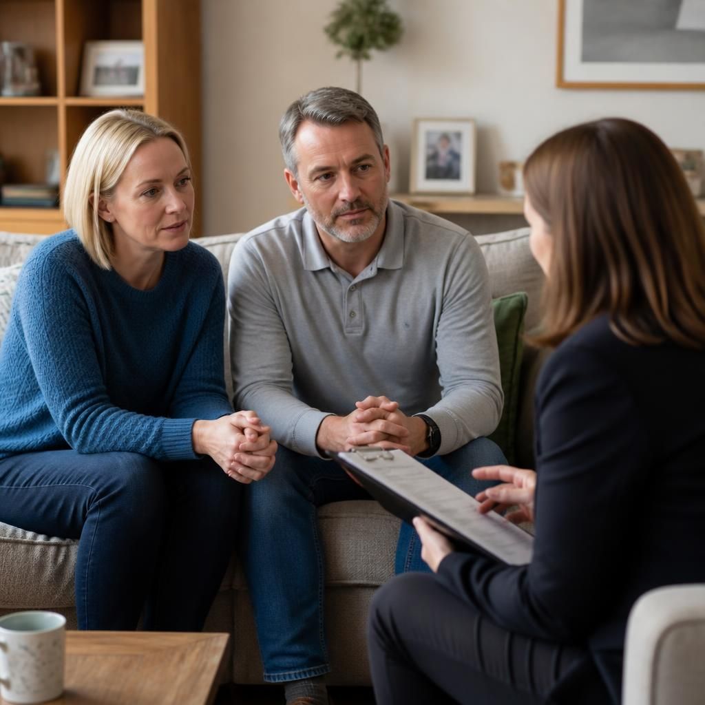 Foster carer discussing a proposed placement with a social worker