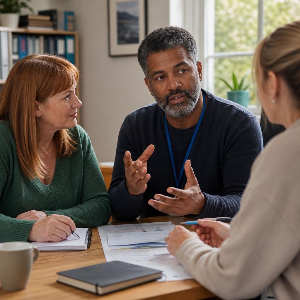 Foster carer attending a training discussion about financial support