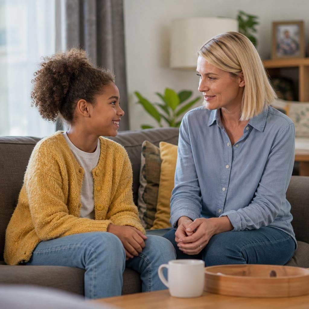 Foster child spending time with a respite carer during a planned stay