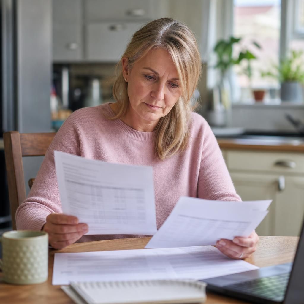 Kinship carer reviewing payment documents for two children
