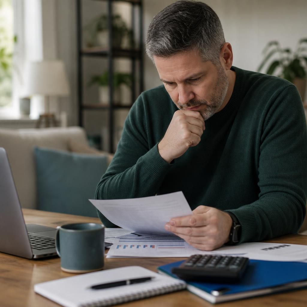 Foster carer reviewing financial plans after a change in circumstances