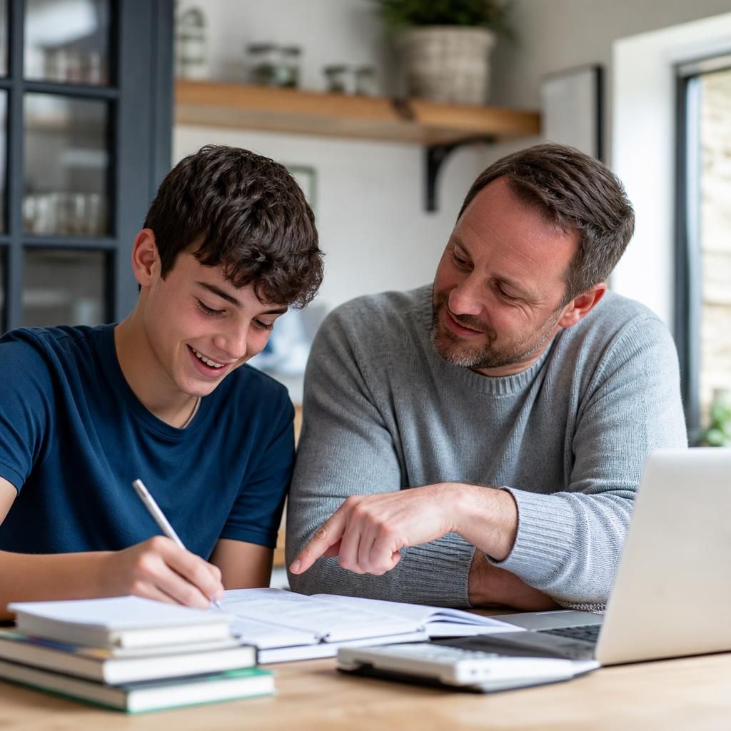 Young person and foster carer completing an everyday activity together